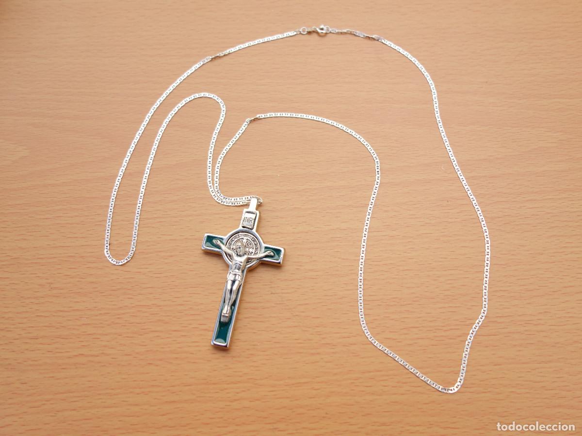 Joyeria: CRUCIFIJO DE SAN BENITO CON COLLAR DE PLATA - Foto 3