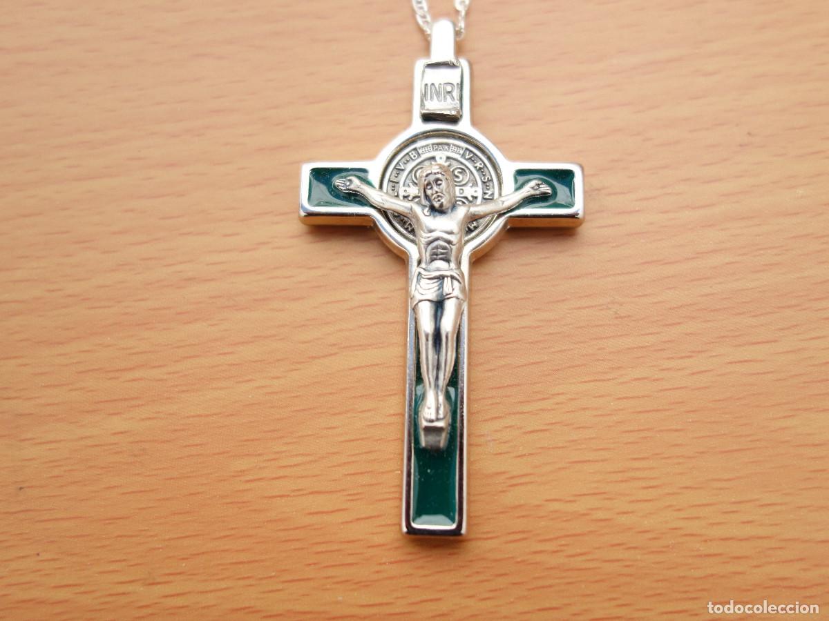 Joyeria: CRUCIFIJO DE SAN BENITO CON COLLAR DE PLATA - Foto 1