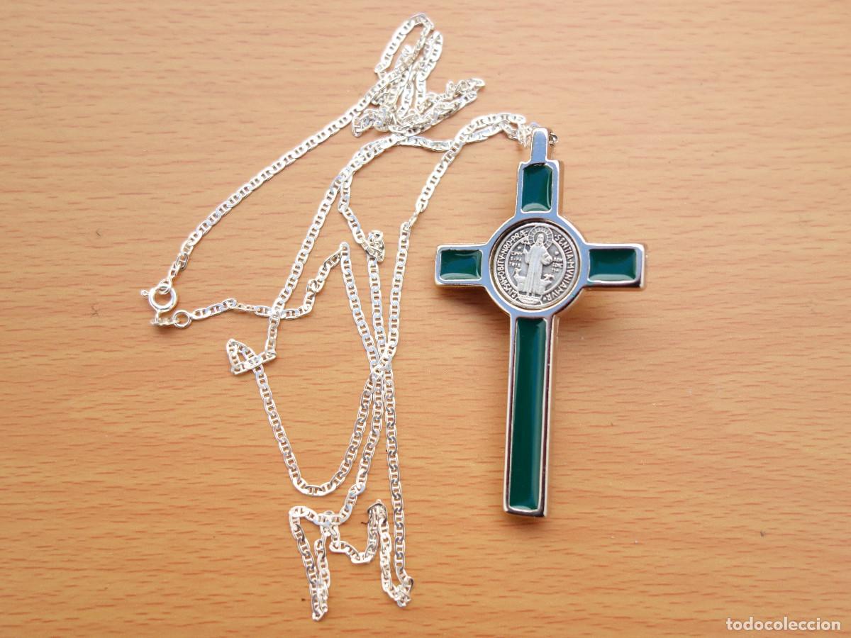 Joyeria: CRUCIFIJO DE SAN BENITO CON COLLAR DE PLATA - Foto 4