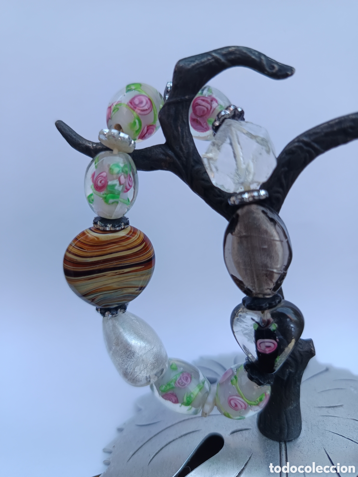 Joyeria: Pulsera el&aacute;stica en cristal de Murano con forma de rosas - Foto 5