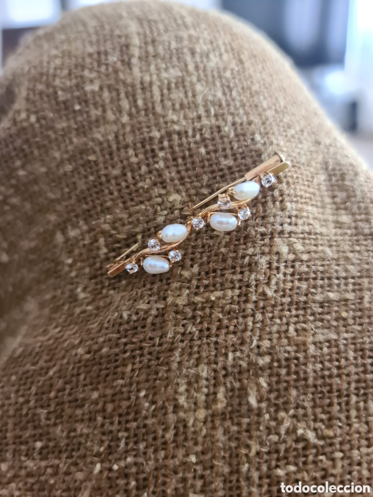 Joyeria: #941 Alfiler en oro de 18k brillantes y perla. - Foto 3