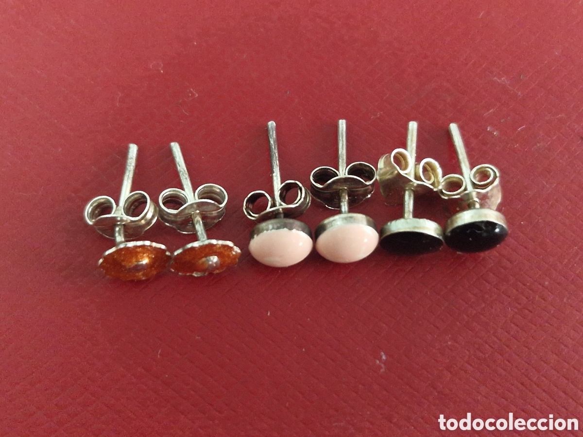 Joyeria: TRES PARES DE PENDIENTES DE PLATA - Foto 3