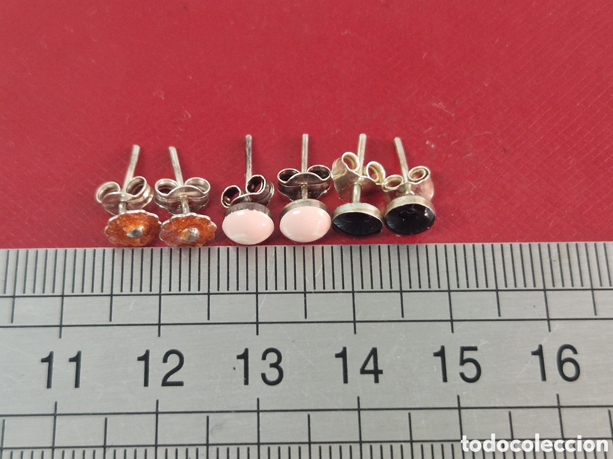 Joyeria: TRES PARES DE PENDIENTES DE PLATA - Foto 4