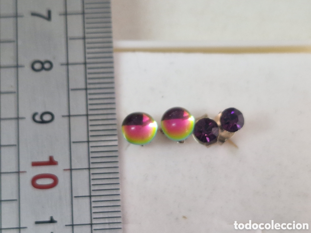Joyeria: 2 PARES DE PENDIENTES DE PLATA DE LEY - Foto 3