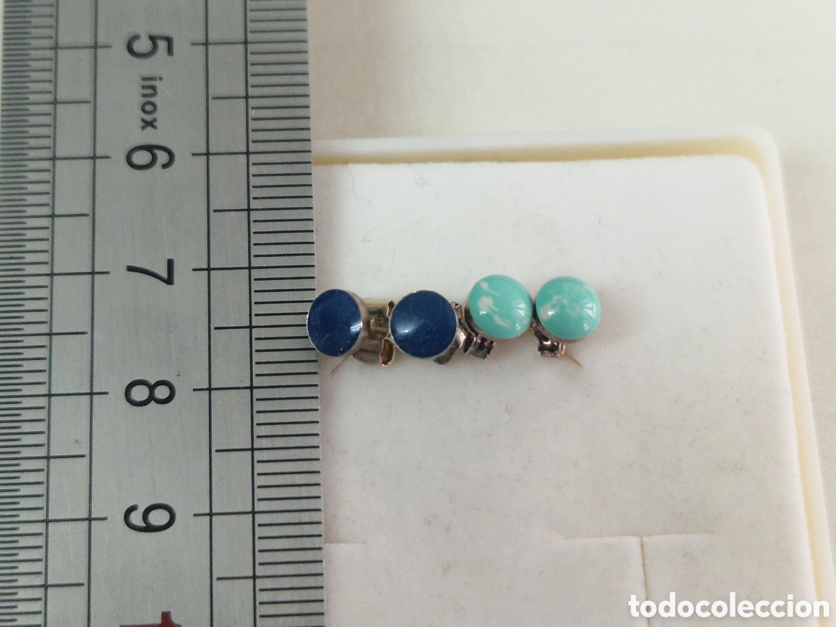 Joyeria: 2 PARES DE PEDIENTES DE PLATA DE LEY - Foto 2
