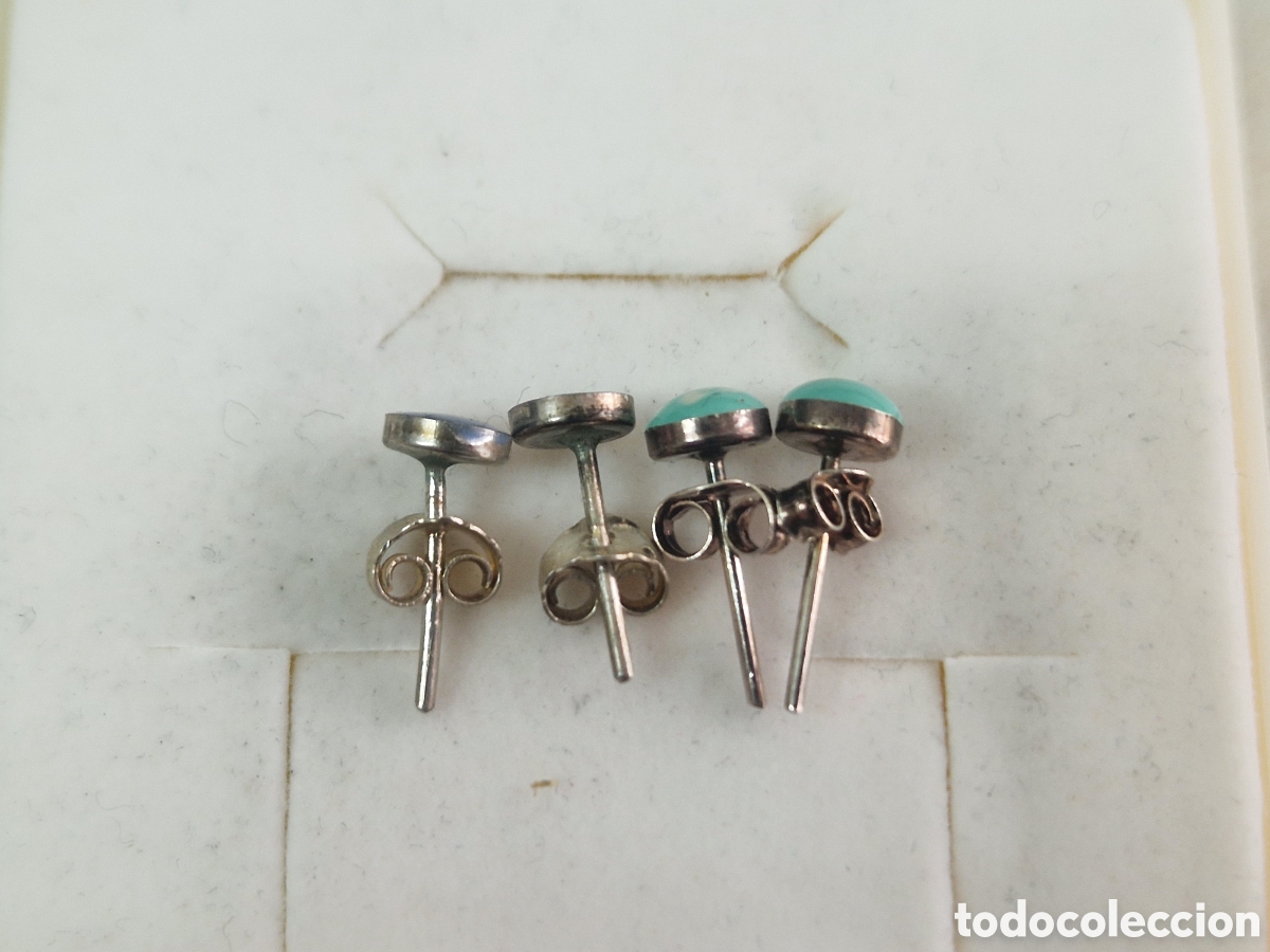 Joyeria: 2 PARES DE PEDIENTES DE PLATA DE LEY - Foto 5