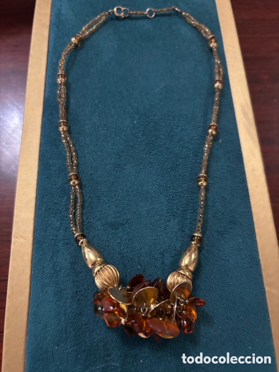Joyeria: Gargantilla vintage dorada y marr&oacute;n - Foto 2