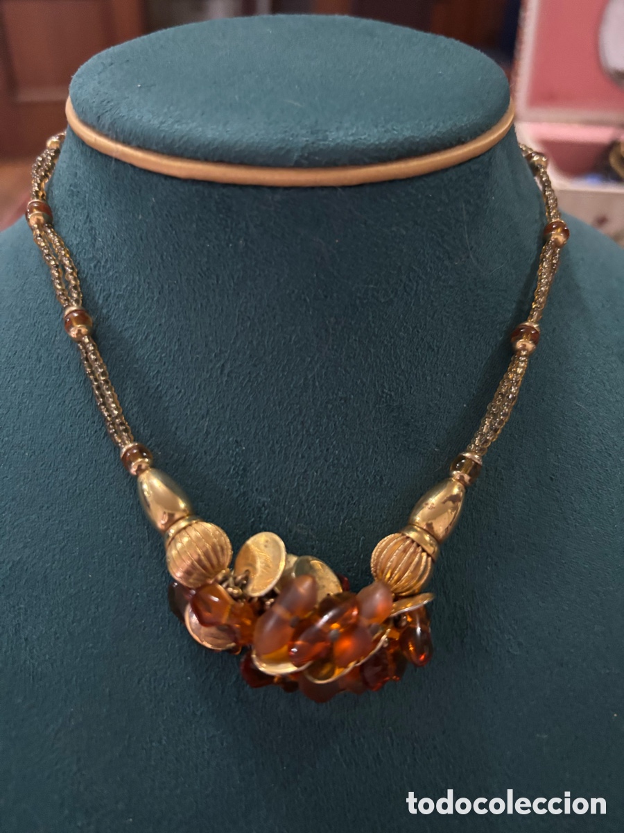Joyeria: Gargantilla vintage dorada y marr&oacute;n - Foto 1
