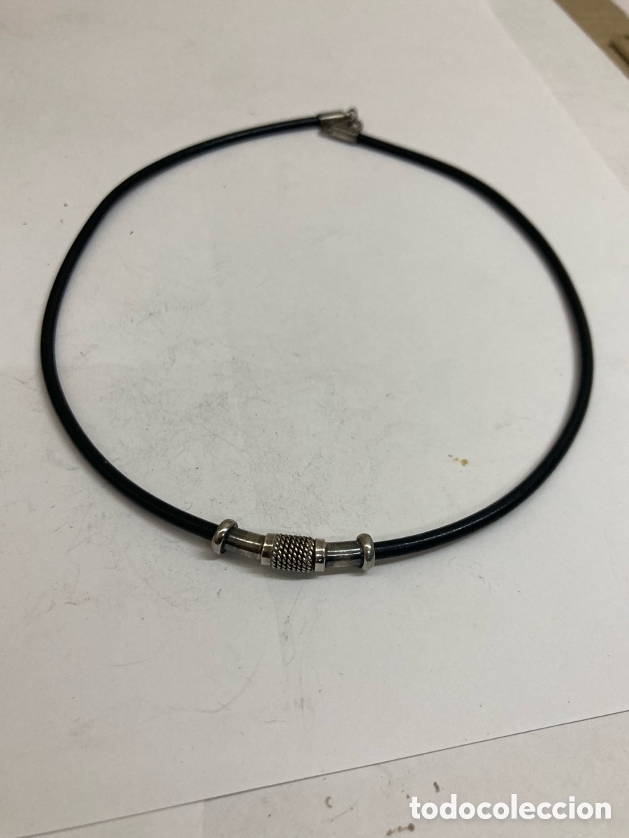 Joyeria: Collar de plata y caucho CC137 - Foto 1