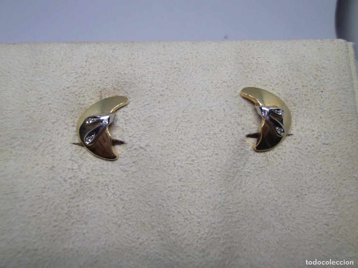 Joyeria: Pendientes de oro amarillo y blanco con brillantes - Foto 2