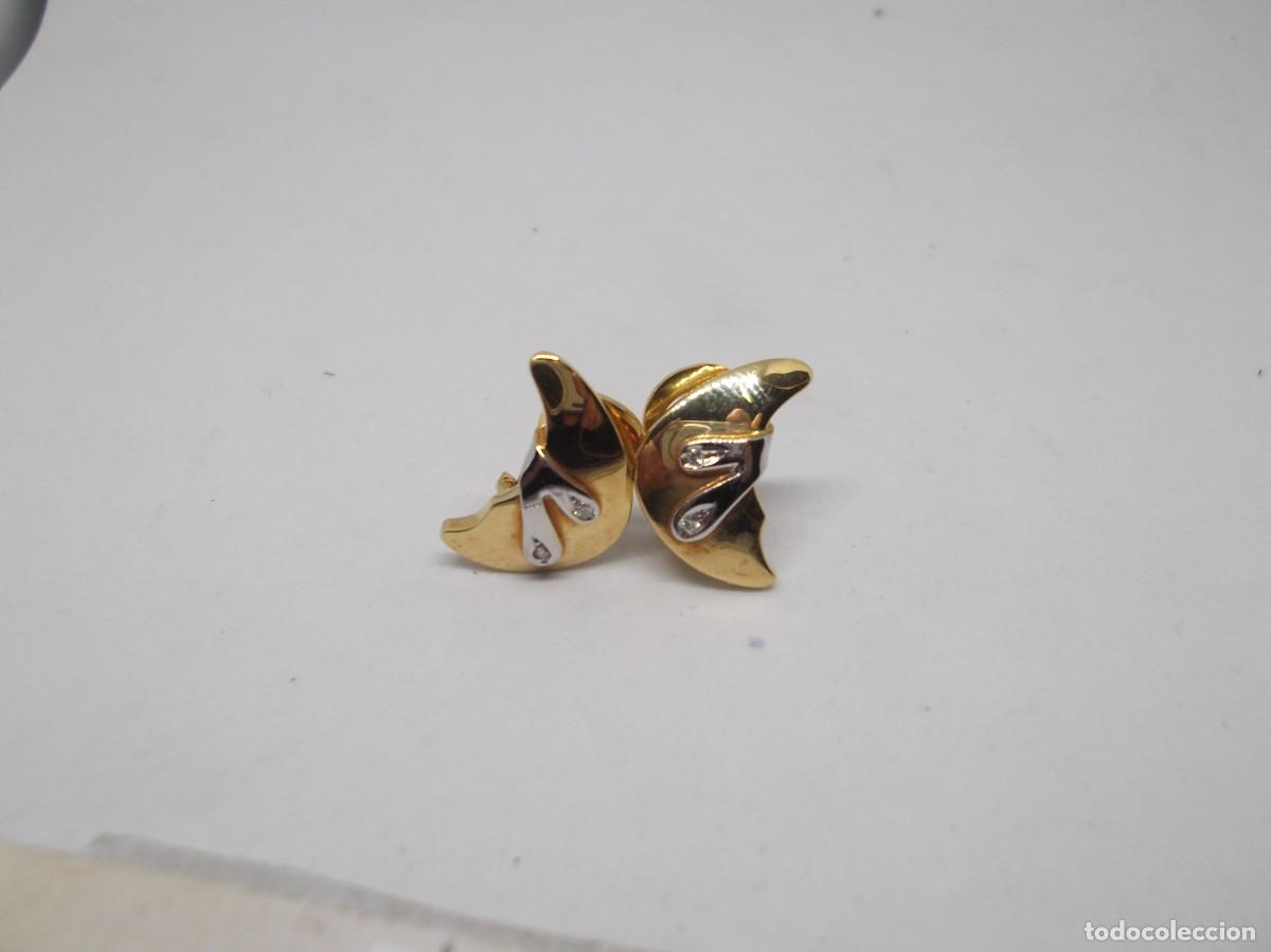 Joyeria: Pendientes de oro amarillo y blanco con brillantes - Foto 1