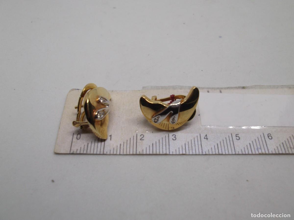 Joyeria: Pendientes de oro amarillo y blanco con brillantes - Foto 3