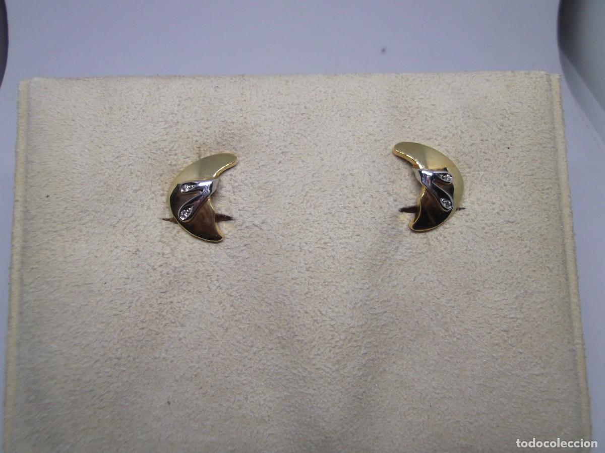 Joyeria: Pendientes de oro amarillo y blanco con brillantes - Foto 5