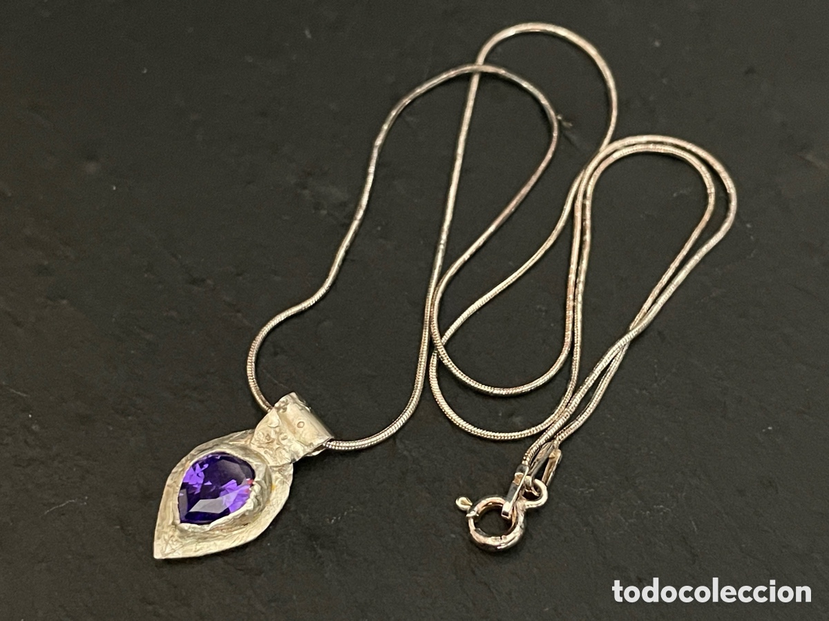 Joyeria: Colgante de plata de ley circonita violeta