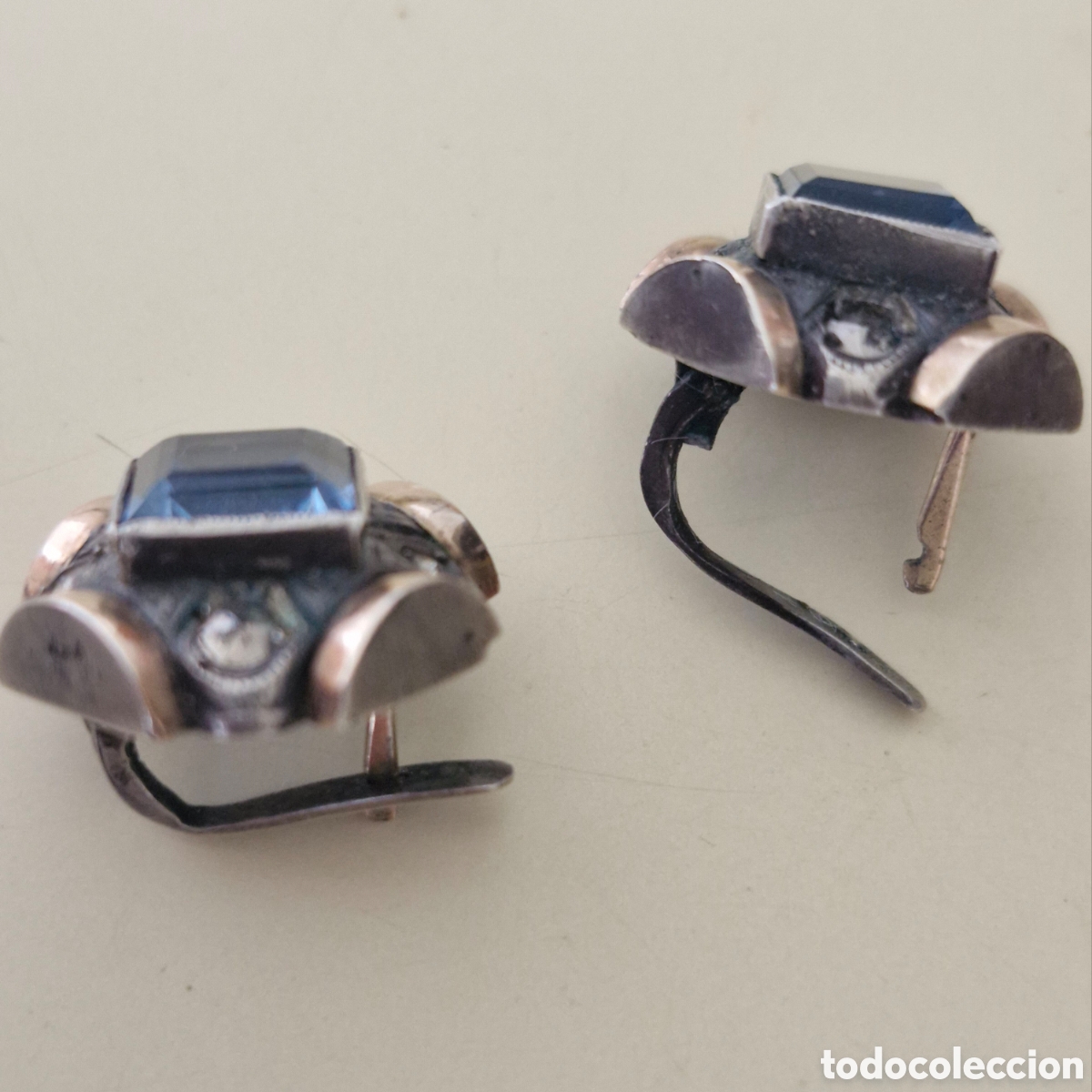 Joyeria: Antiguos pendientes plata y aguamarina - Foto 2