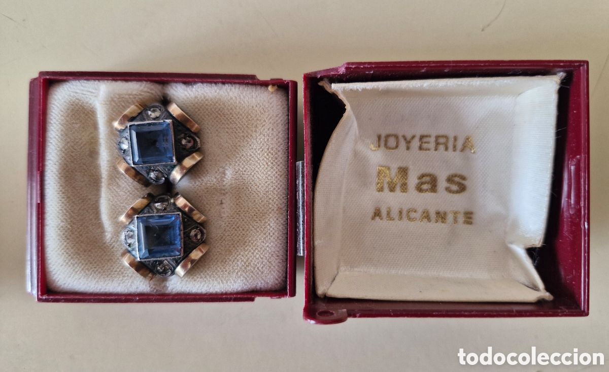 Joyeria: Antiguos pendientes plata y aguamarina - Foto 4