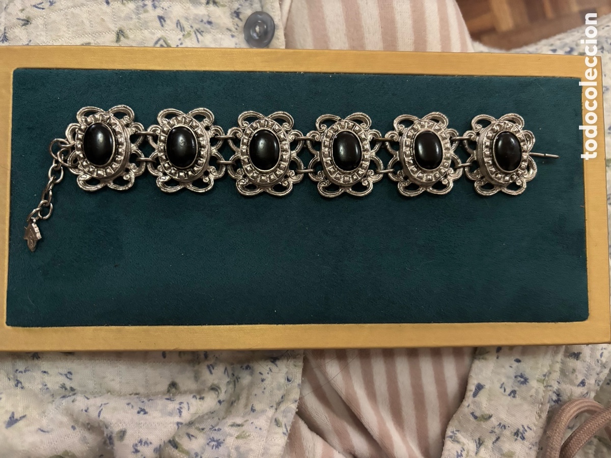 Joyeria: Pulsera de metal plateado vintage - Foto 2