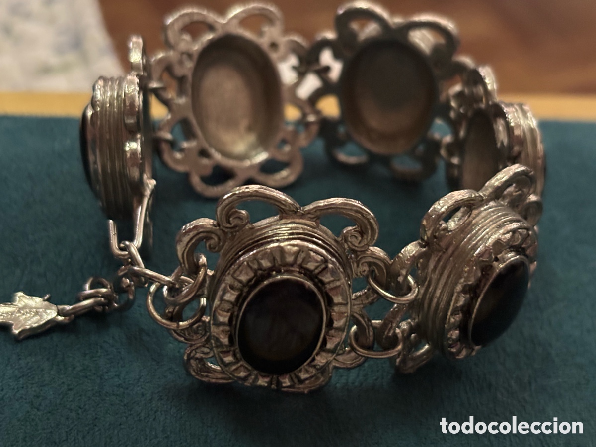 Joyeria: Pulsera de metal plateado vintage - Foto 1