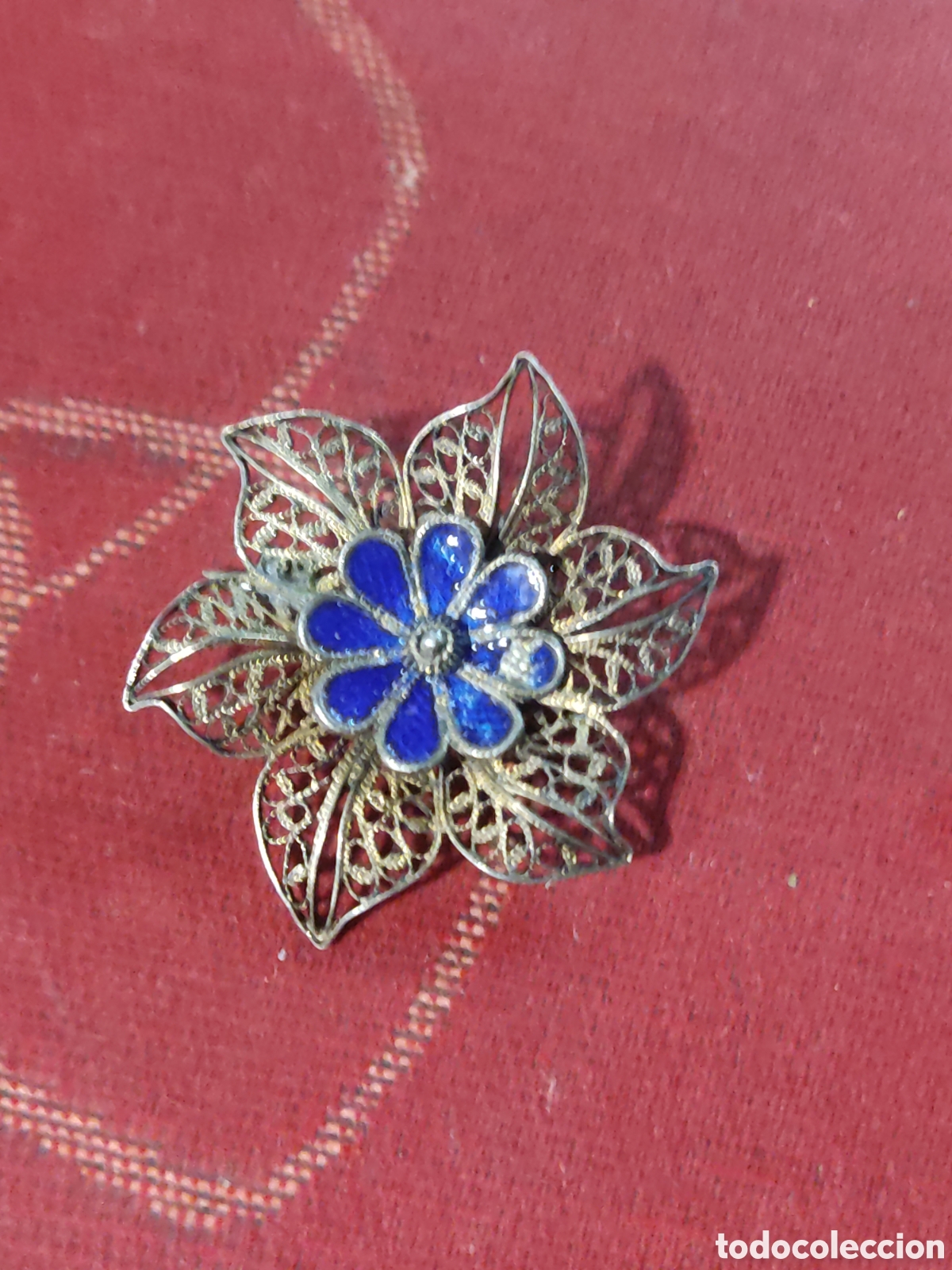Joyeria: Peque&ntilde;o broche plata dorada y esmalte - Foto 1