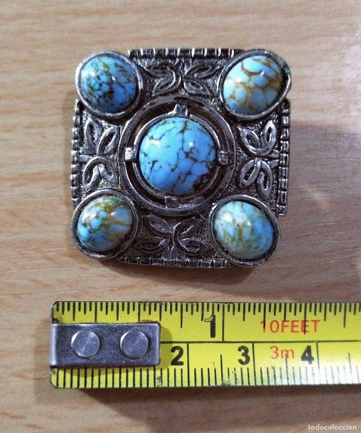 Joyeria: Broche plateado con piedras azules. - Foto 4