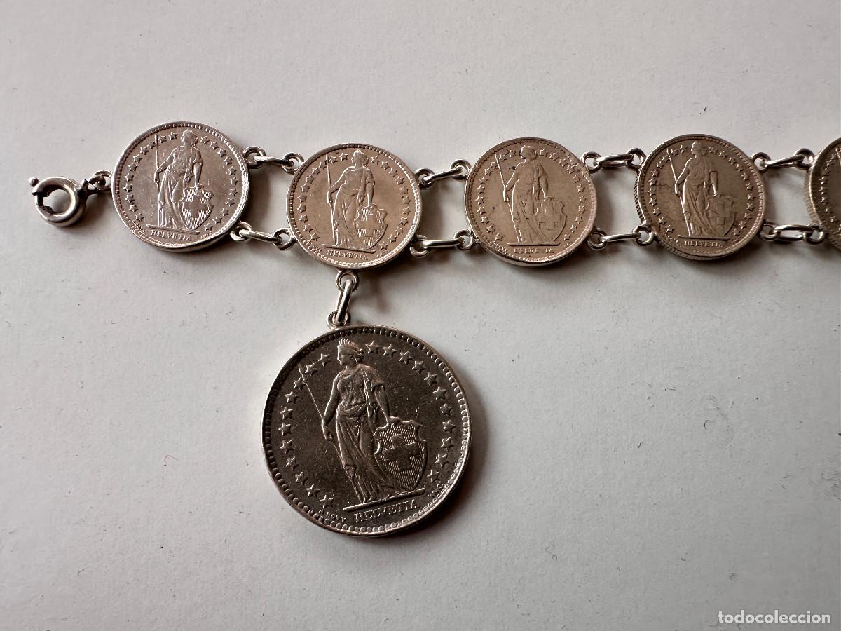 Joyeria: PULSERA DE PLATA CON MONEDAS DE FRANCOS SUIZOS - Foto 2