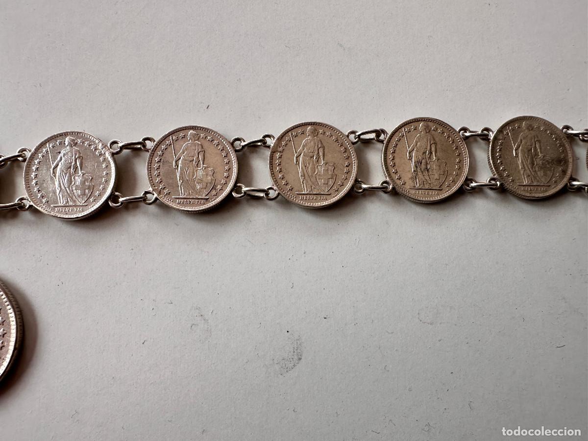 Joyeria: PULSERA DE PLATA CON MONEDAS DE FRANCOS SUIZOS - Foto 3