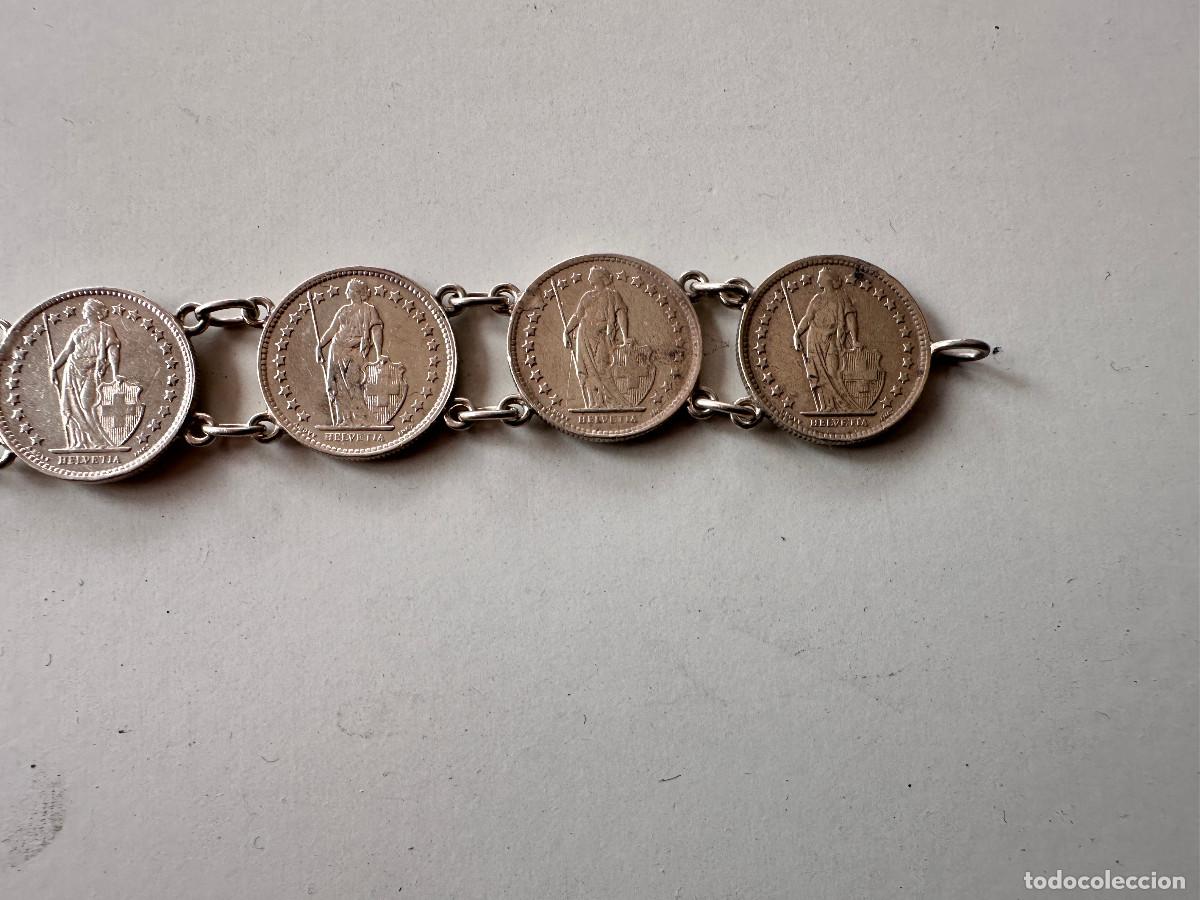 Joyeria: PULSERA DE PLATA CON MONEDAS DE FRANCOS SUIZOS - Foto 4