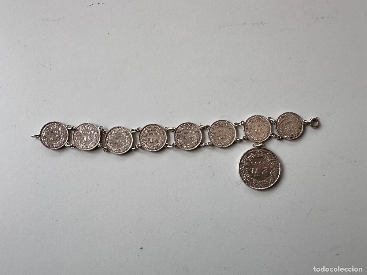 Joyeria: PULSERA DE PLATA CON MONEDAS DE FRANCOS SUIZOS - Foto 5