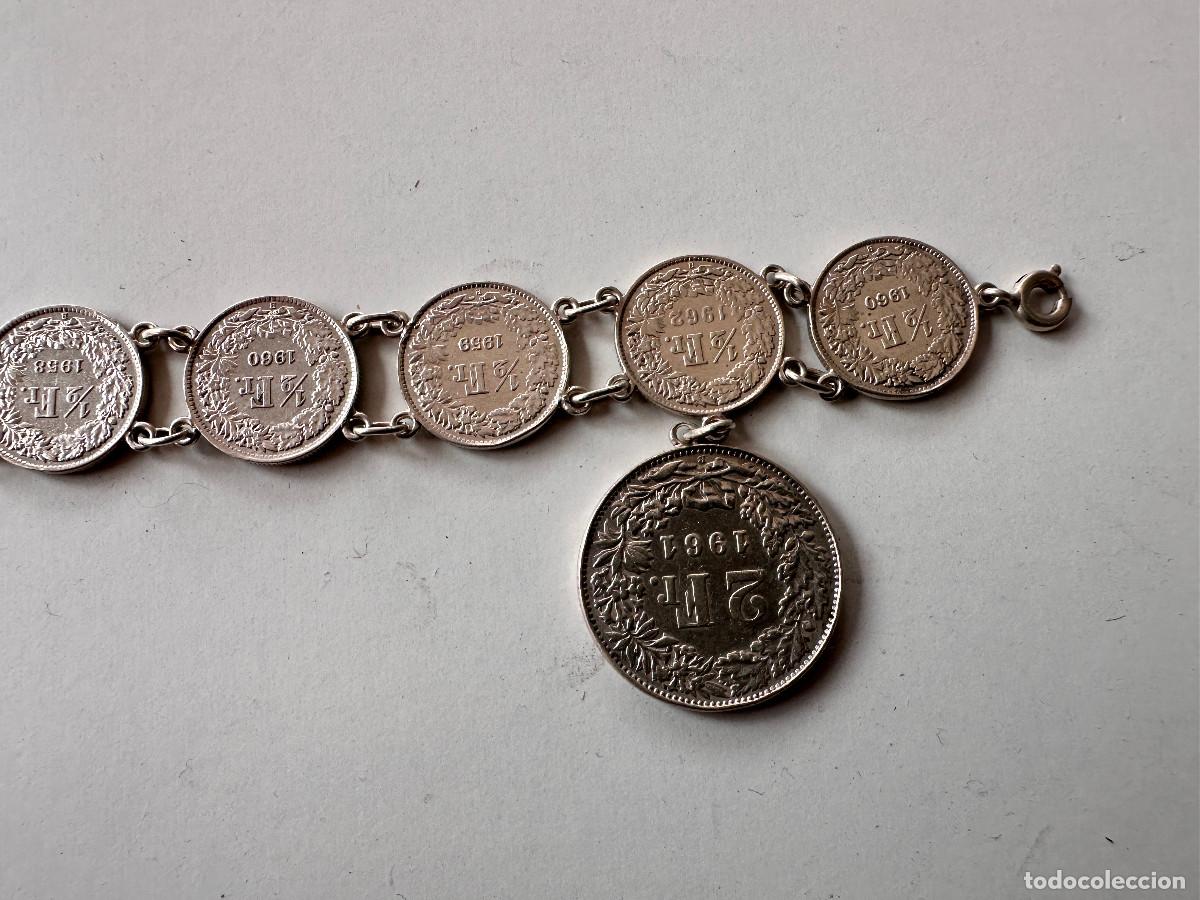 Joyeria: PULSERA DE PLATA CON MONEDAS DE FRANCOS SUIZOS - Foto 6