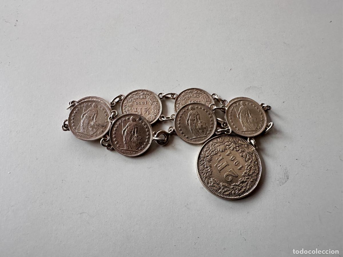 Joyeria: PULSERA DE PLATA CON MONEDAS DE FRANCOS SUIZOS - Foto 9