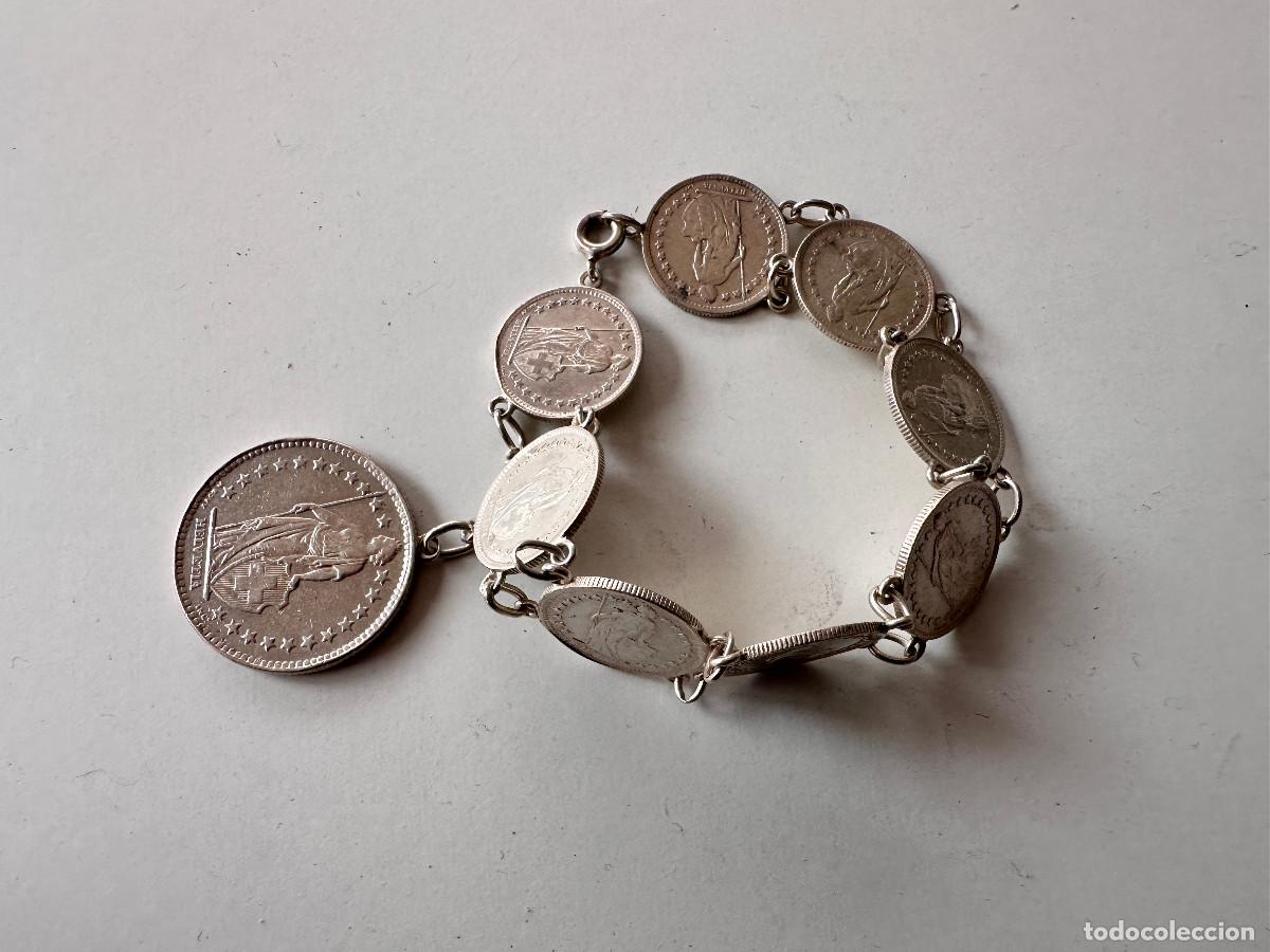 Joyeria: PULSERA DE PLATA CON MONEDAS DE FRANCOS SUIZOS - Foto 11