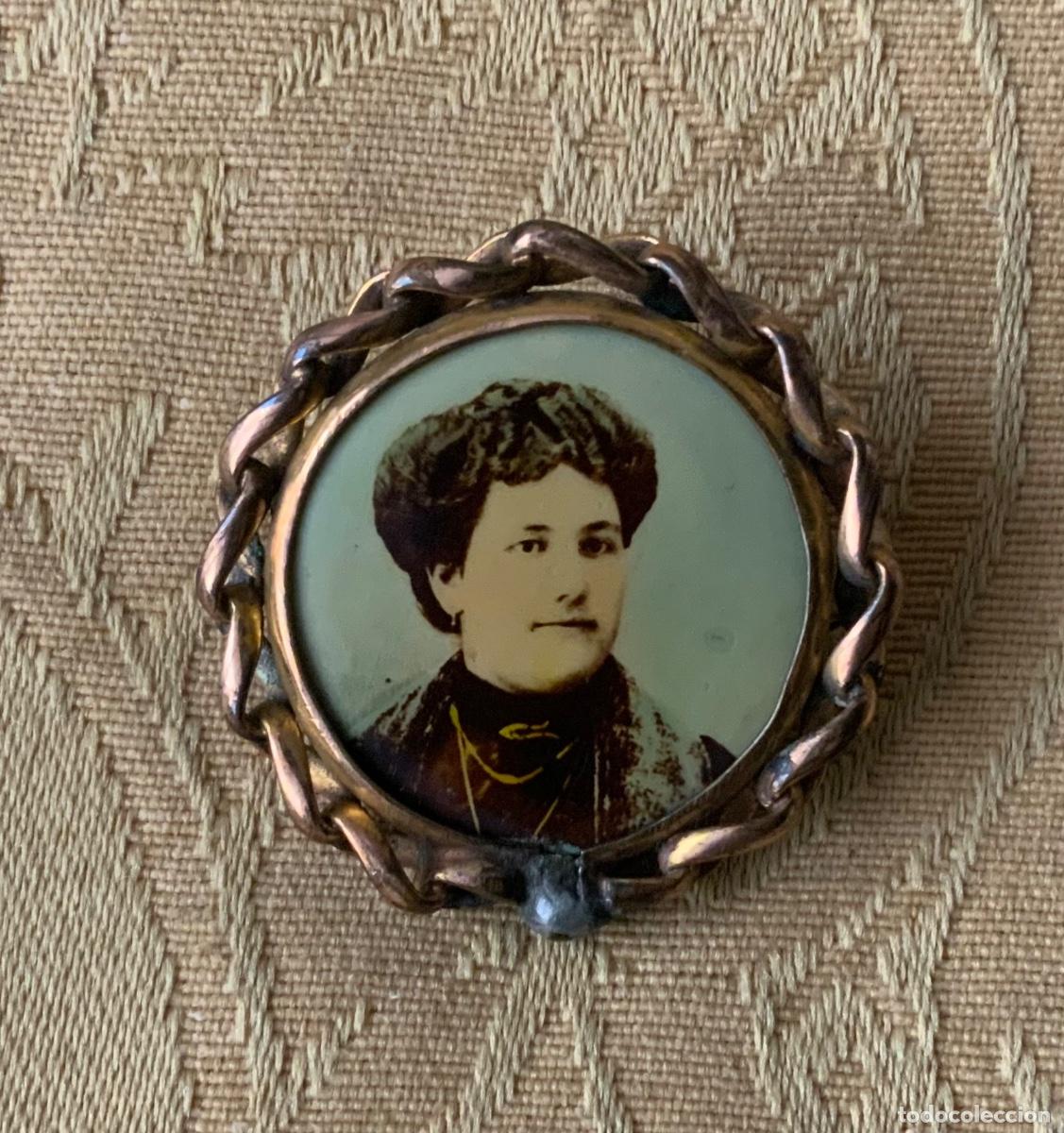 Joyeria: ANTIGUO BROCHE CON RETRATO DE MUJER - Foto 1