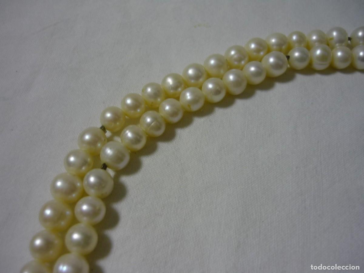 Joyeria: Collar doble de perlas de agua dulce, broche de plata - Foto 3