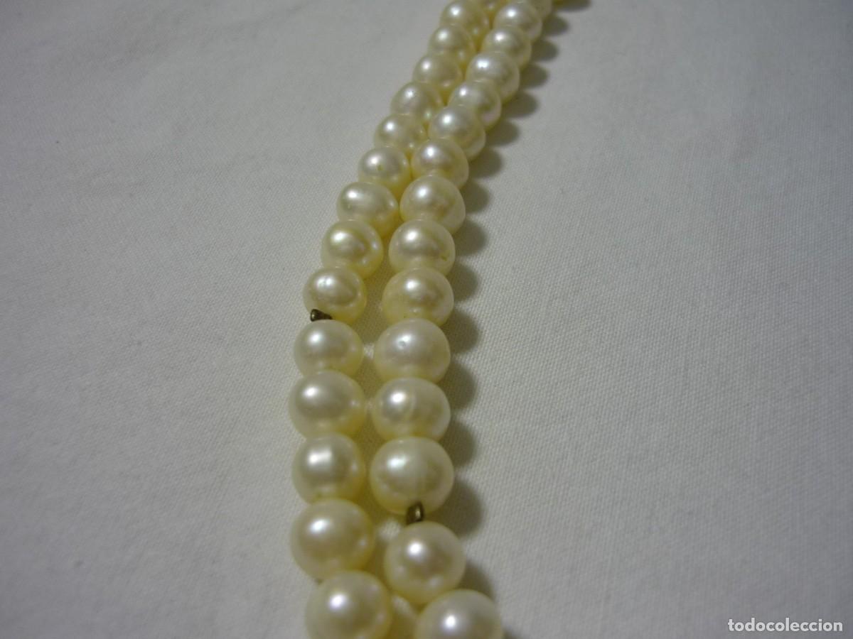 Joyeria: Collar doble de perlas de agua dulce, broche de plata - Foto 4