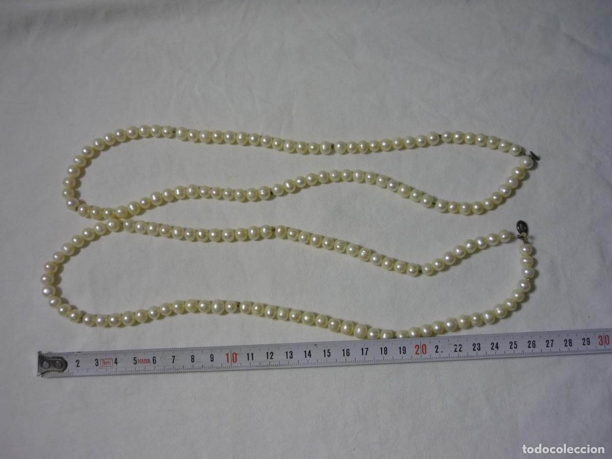 Joyeria: Collar doble de perlas de agua dulce, broche de plata - Foto 9
