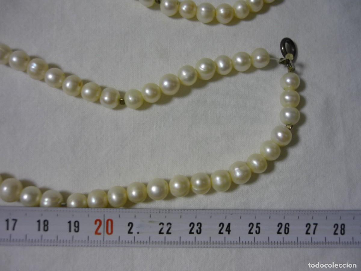Joyeria: Collar doble de perlas de agua dulce, broche de plata - Foto 10