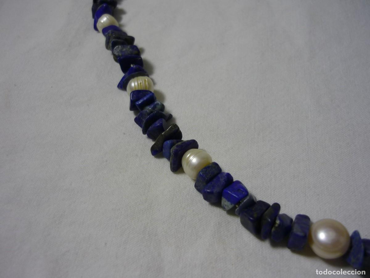 Joyeria: Collar largo de lapisl&aacute;zuli y perlas de agua dulce - Foto 2