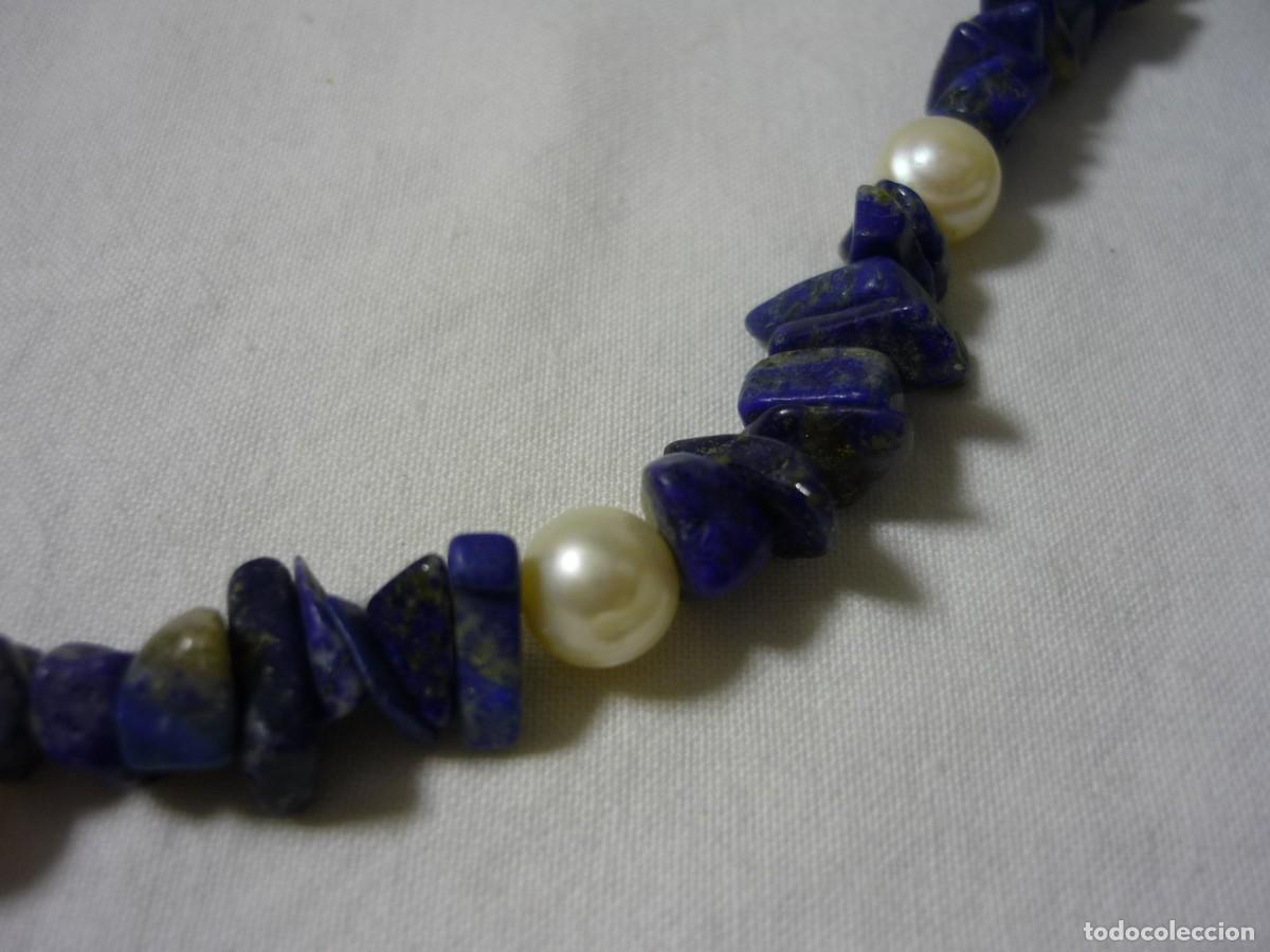 Joyeria: Collar largo de lapisl&aacute;zuli y perlas de agua dulce - Foto 3