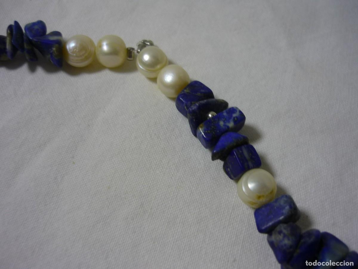 Joyeria: Collar largo de lapisl&aacute;zuli y perlas de agua dulce - Foto 5