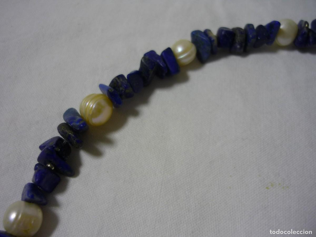 Joyeria: Collar largo de lapisl&aacute;zuli y perlas de agua dulce - Foto 6