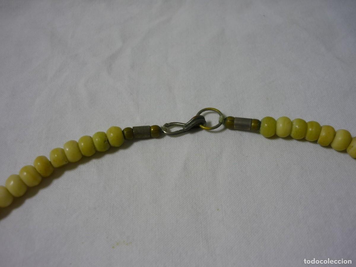 Joyeria: Collar de cuentas planas talladas en hueso - Foto 7