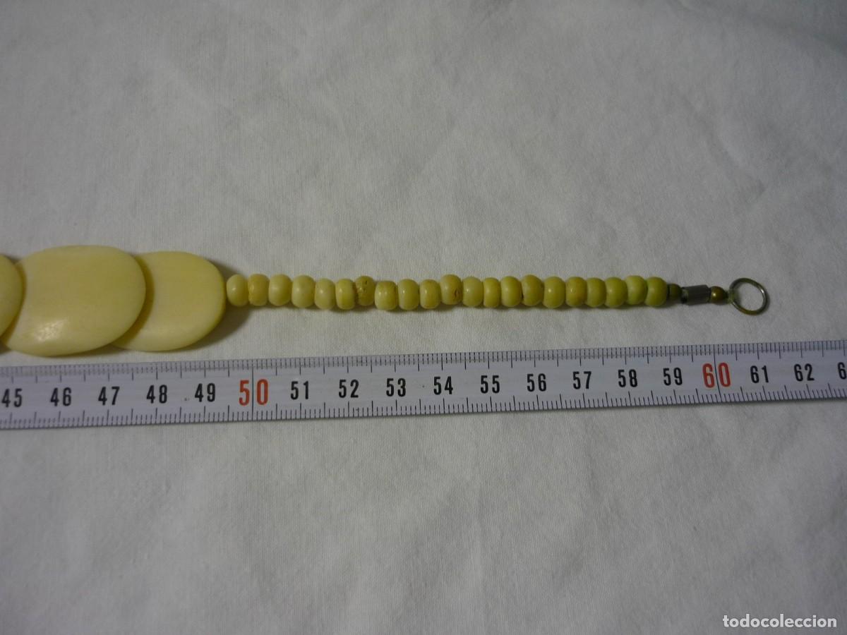 Joyeria: Collar de cuentas planas talladas en hueso - Foto 9