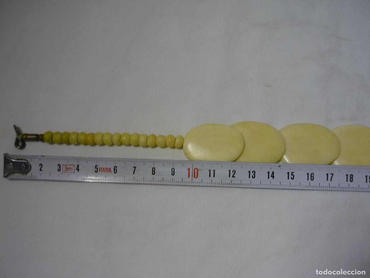 Joyeria: Collar de cuentas planas talladas en hueso - Foto 12