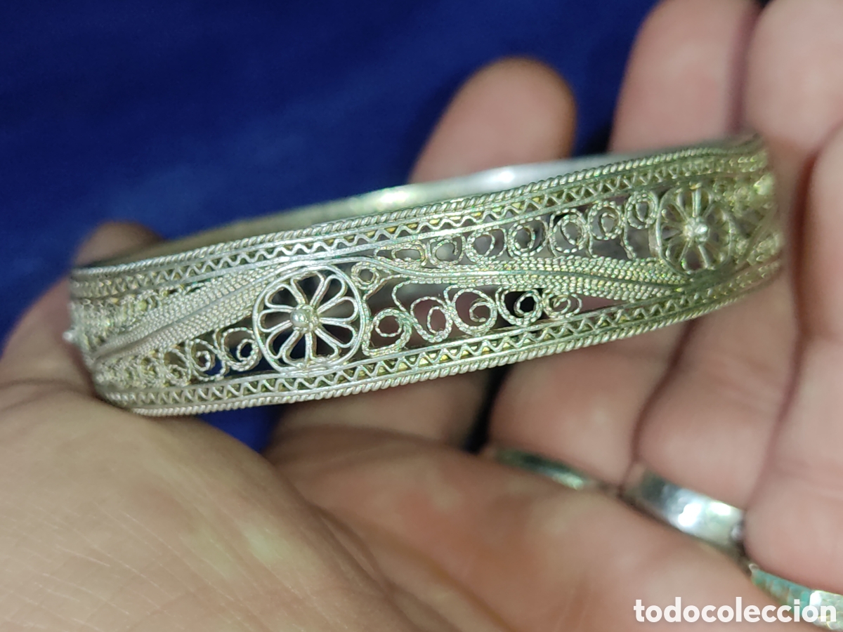 Joyeria: Pulsera antigua de plata filigrana. - Foto 3