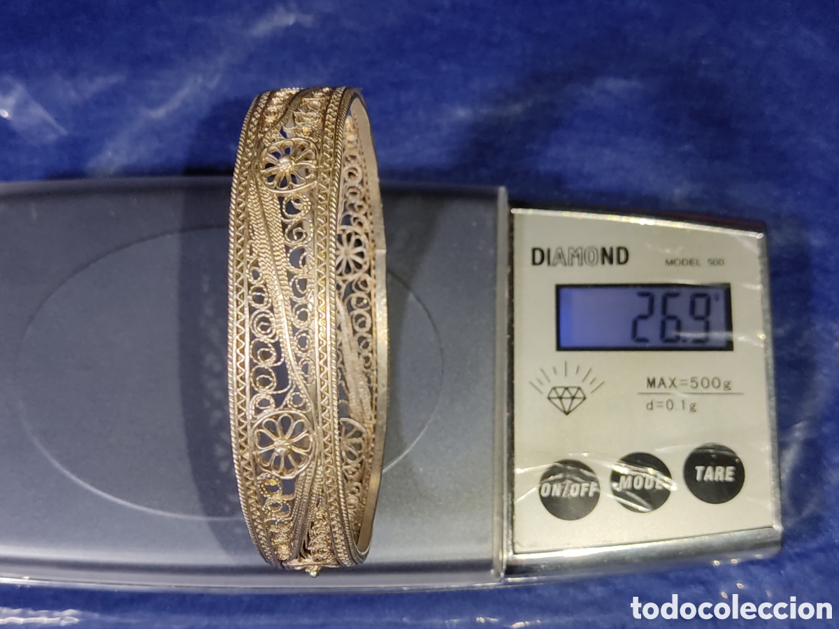 Joyeria: Pulsera antigua de plata filigrana. - Foto 1