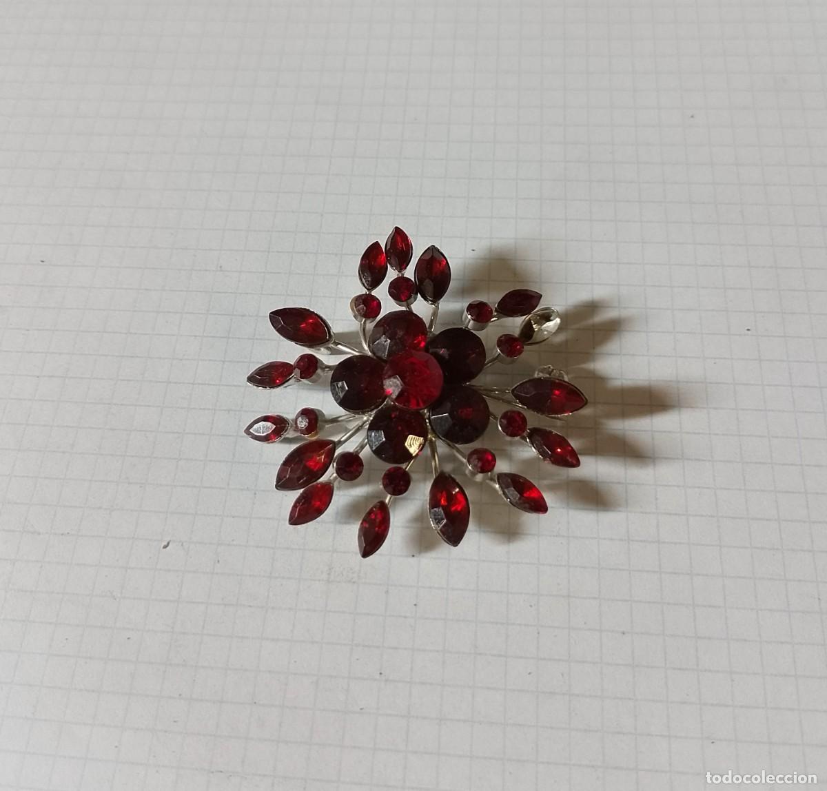 Joyeria: Broche vintage de flor roja - Foto 1