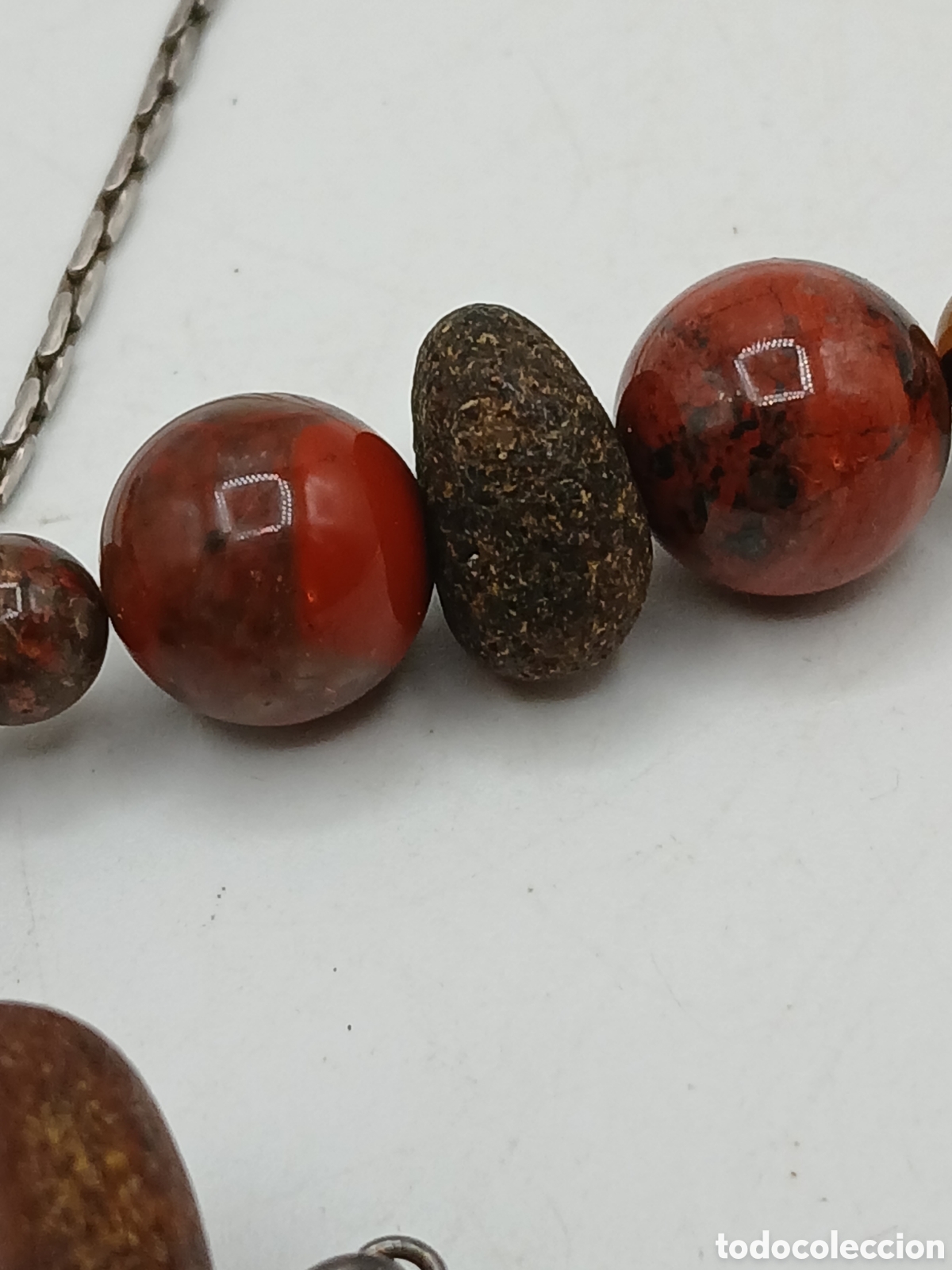 Joyeria: Collar plata 925mls &Aacute;mbar y jaspe rojo, sin cierre - Foto 8