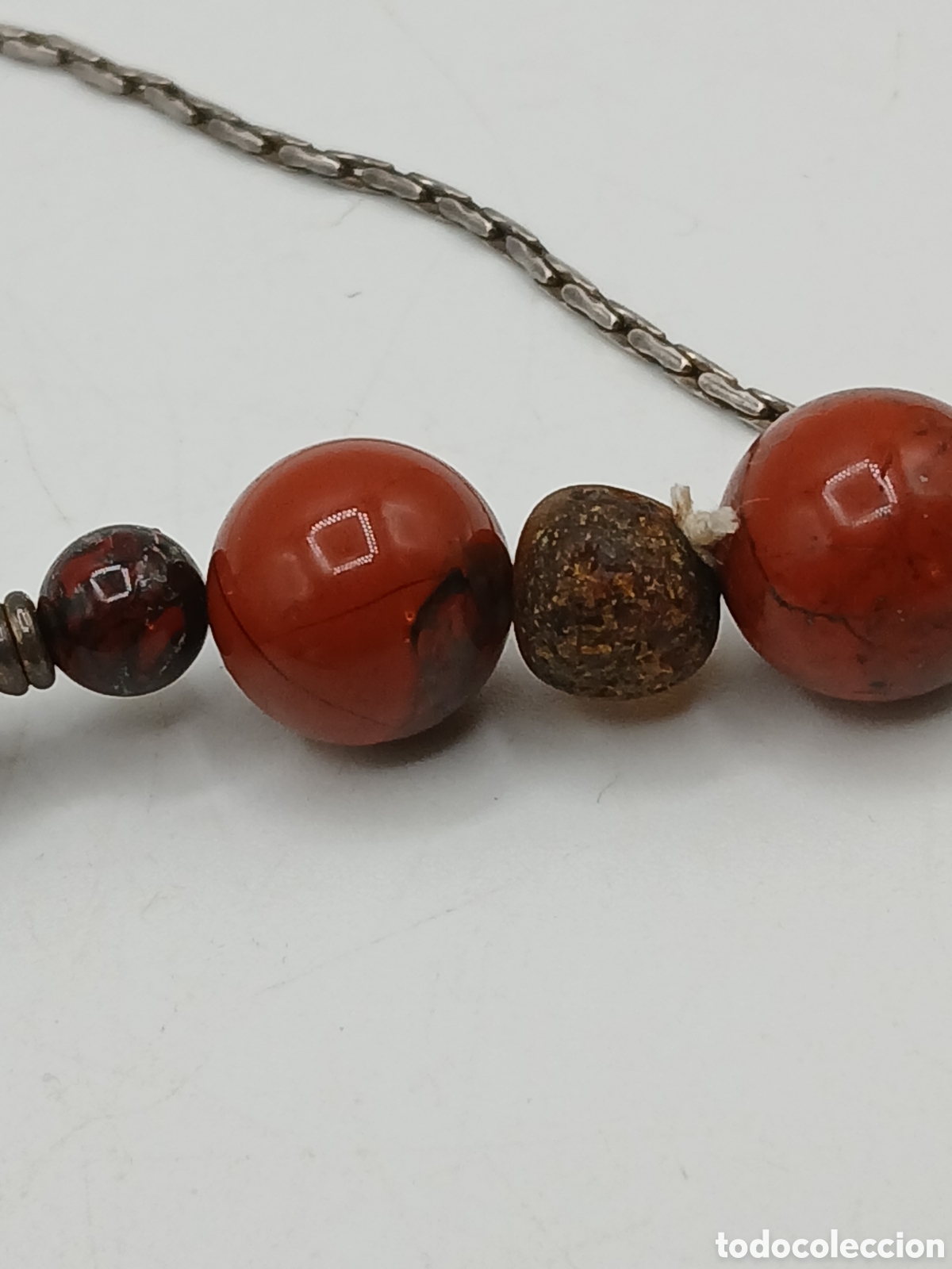 Joyeria: Collar plata 925mls &Aacute;mbar y jaspe rojo, sin cierre - Foto 9