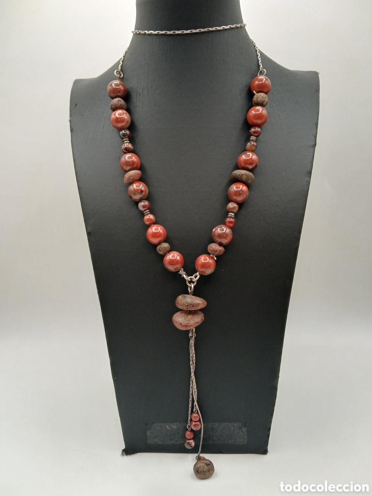 Joyeria: Collar plata 925mls &Aacute;mbar y jaspe rojo, sin cierre - Foto 1