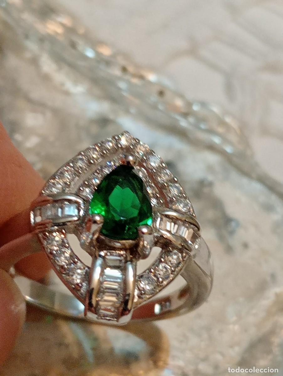 Joyeria: ANILLO DE ESMERALDA, TOPACIOS Y PLATA MACIZA (SIN USAR) - Foto 7